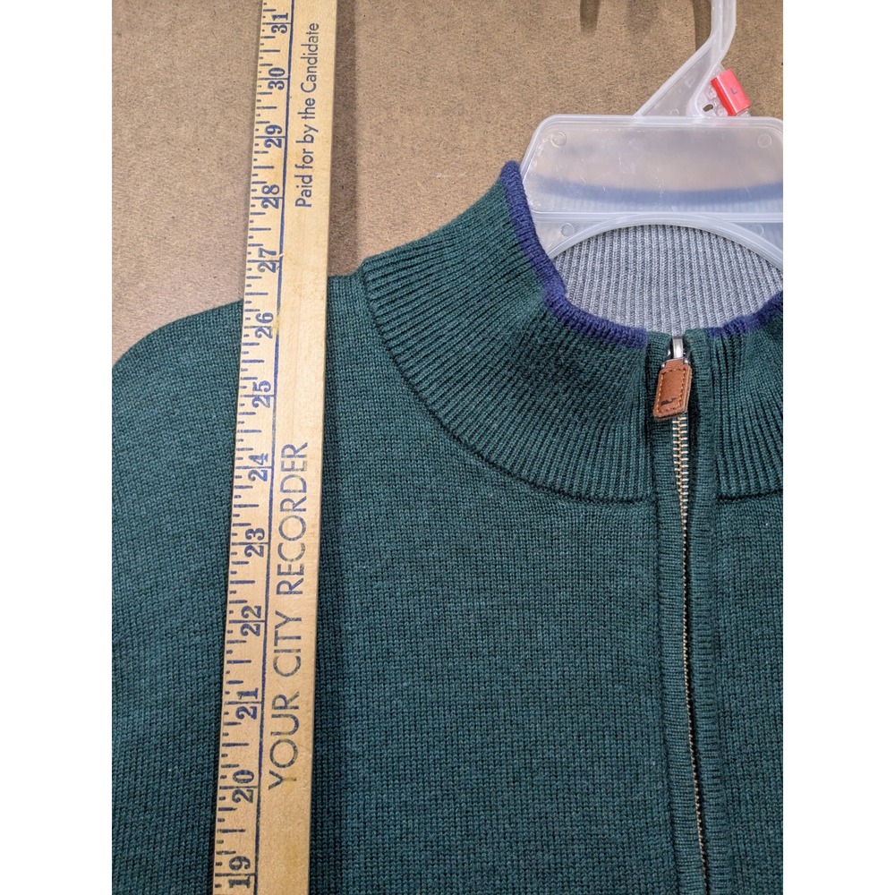 Vineyard Vines Mens Large Green 100% Cotton Quarter Zip Pullover Sweater 1E0284 - Picture 5 of 6